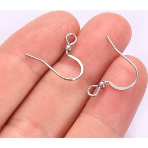 20pcs Stainless Steel Earring Findings Earrings Clasps Hooks Fittings DIY Jewelry Making Hook Drop earrings Accessories 16x18mm