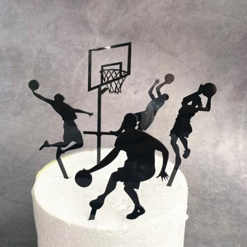 5pcs/set Basketball Party Cupcake Topper Happy Birthday Cake Topper Flage For Kids Boy Birthday Party Cake Decors Supplies