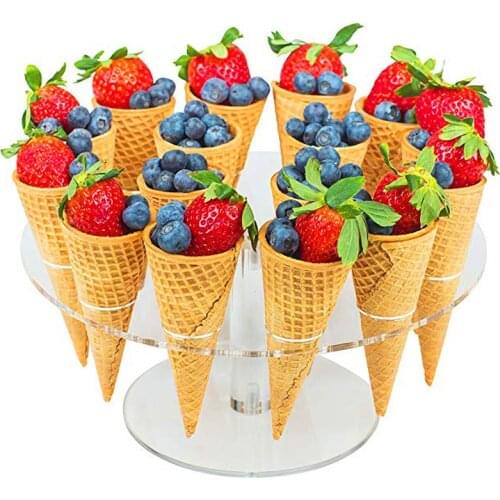 6/16 Hole Cupcake Cones Holders Stands Ice Cream Candy Acrylic HolderFor Wedding Kids Birthday Party Buffet Display