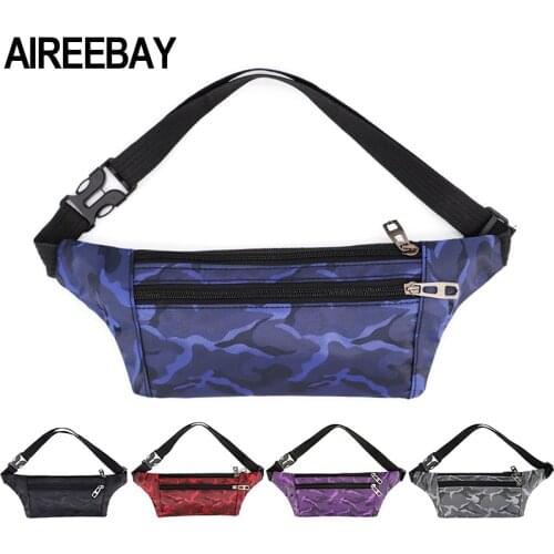 AIREEBAY Small Waist Bag Fanny Pack Women Belt Bags 2020 New Chest Packs Camouflage Printed Bum Bag Cell Phone Pocket