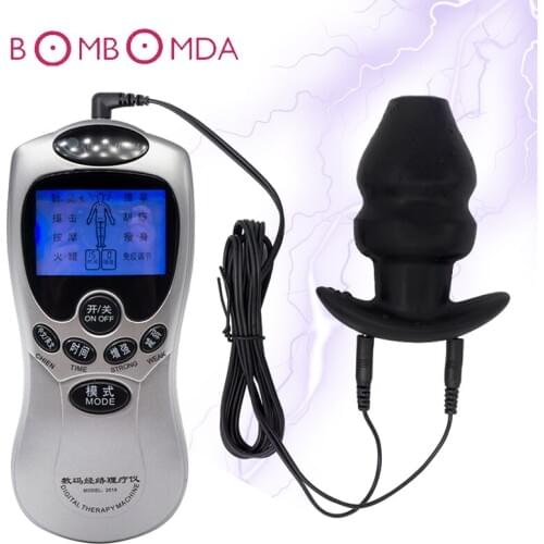 Electric Shock Anal Sex Toys Hollow Anal Plugs Dildo Vibrators for Women Anal Stimulstion Msddsger Enema Butt Plugs Sex Products