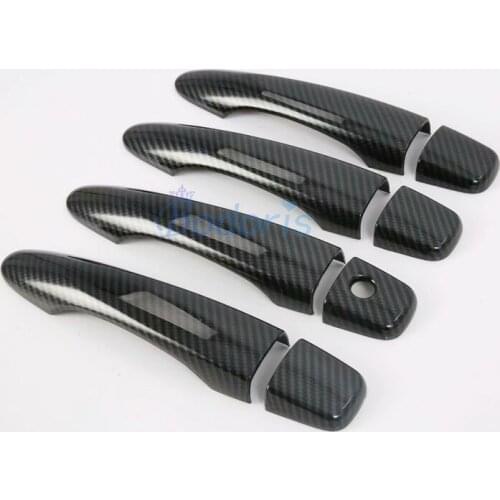 Carbon Fiber Color Door Handle Cover With Smart Hole Grab Frame Car Styling For Nissan Qashqai 2016 2017 2018 2019 Accessories