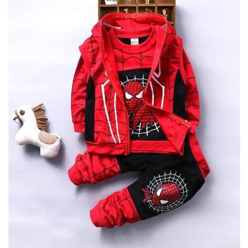 Disney Marvel Spider-Man The Avengers Childrens Suit Sweater Hooded Vest Pants Trousers Long Sleeve Sweatpants Kids Baby Child