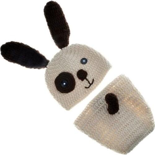 Baby Crochet Photography Props Newborn Photo Costumes Infant Outfits Baby Hat K1KC