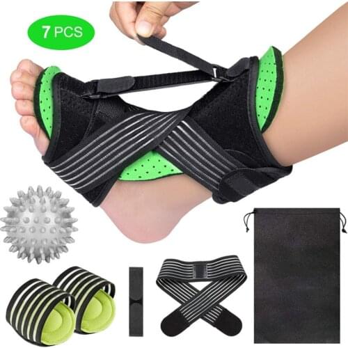 7pcs Set Foot Drop Orthosis Ankle Joint Fixed Splint Plantar Fasciitis Nursing Night Foot Rest Ankle Brace Nylon Ankle Support