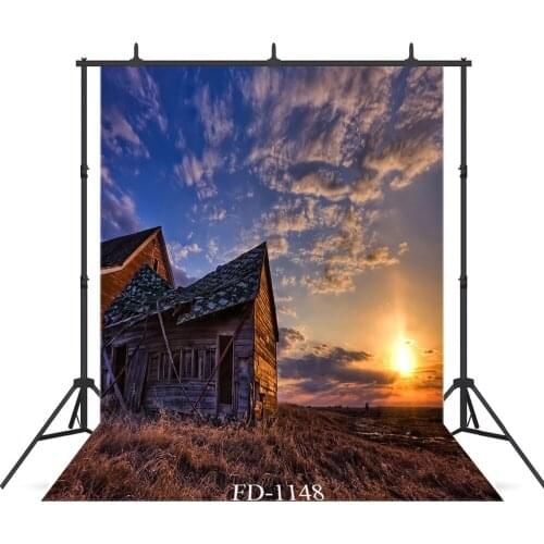 Sunset House Photography Background For Photo Booth Portrait Children Baby Shower Cloth Printed Photo Backdrops Photo Studio