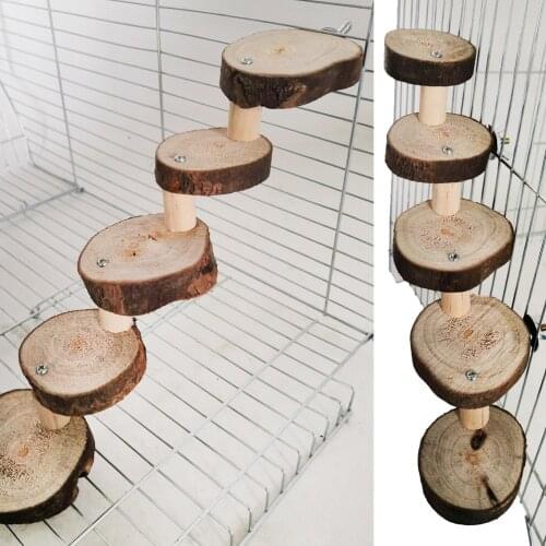 Bird toy Hamster Toys Parrot Springboard Ladder Hamster Wooden Pier Ladder Toy Logs Stairs Pet Toys