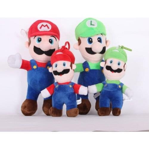 18cm 25cm Game Anime Super Mario Bros Plush Toys Stand Luigi Mario Dolls Soft Stuffed Toys Children Christmas Gift