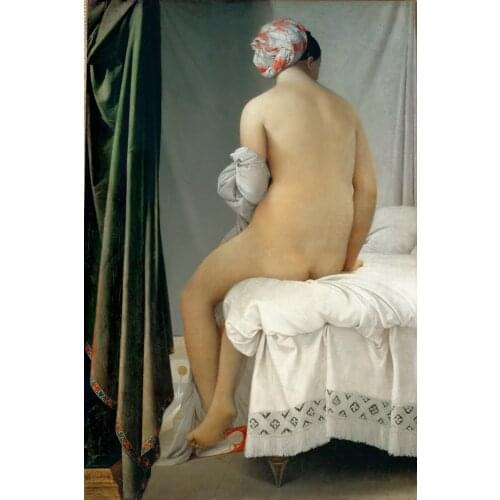 Classical figurative painting canvas portrait art poster picture nude The Valpincon Bather c1808 Jean Auguste Dominique Ingres