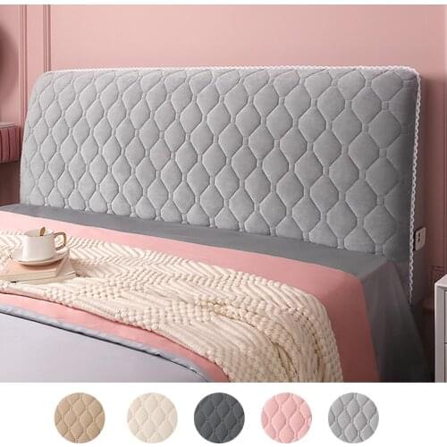 Short Plush Quilted Bed Head Cover European Headboard Cover Dust Proof Thicken Bed Head Back Protector Cover For Home Hotel