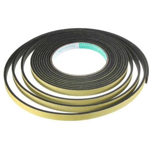 5M 10M 2mm/3mm Single Sided Adhesive Waterproof Weather Stripping Foam Sponge Rubber Strip Tape For Window Door Seal Strip