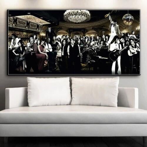Music Singer Star Gathering Large Living Room Oil Canvas Painting Wall Art Posters and Prints For Bedroom Home Decor Unframed