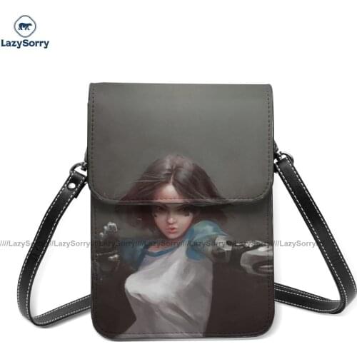 Alita Battle Angel Shoulder Bag Streetwear Leather Mobile Phone Bag Female Fashion Vintage Bags