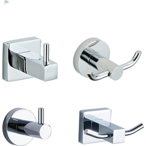 Stainless steel chrome single towel hook hook bathroom accessories family of four