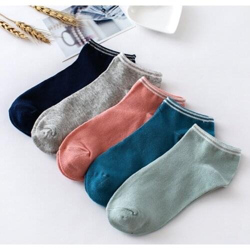 10 Pairs/ Lot Candy Sweet Colors Casual Women Summer Cotton Socks Quality Short Tube Simple Anti-slip Sweat Female Sock Slippers