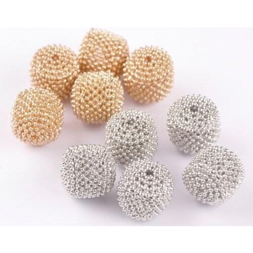 New Accessories Jewelry Spacer Beads Dull Silver and KC Gold Color Barrel 20*20mm made in China Zinc Alloy