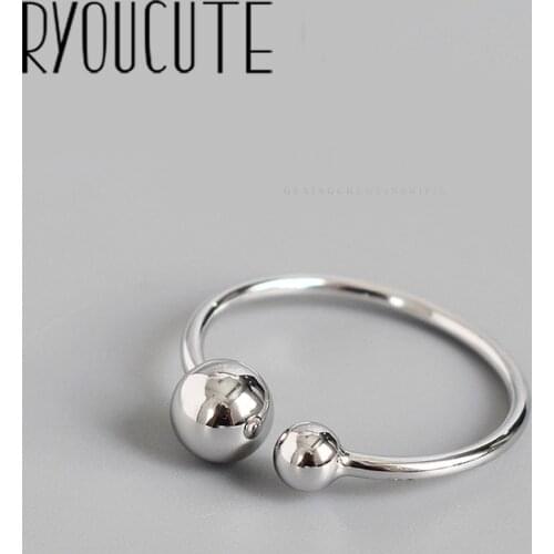 New Trendy Personality Punk Beads Ball Rings For Women Lady Resizable Size Rings Party Jewelry Charm Gifts 2021