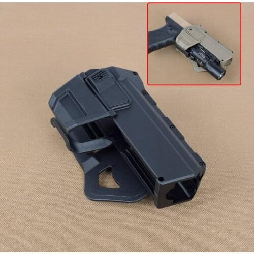 Tactical Movable Pistol Right Hand Holsters For Glock 17 18 With X300 X400 Weapon Scout Flashlight Hunting Handgun Accessories