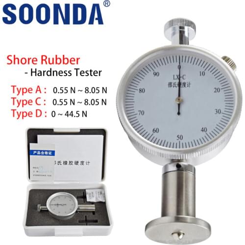 Shore Hardness Tester Rubber LX-A,C,D,Hardness Type Tester Version Floor Material Plastic Foaming Agent Tires Hard Resin Usage
