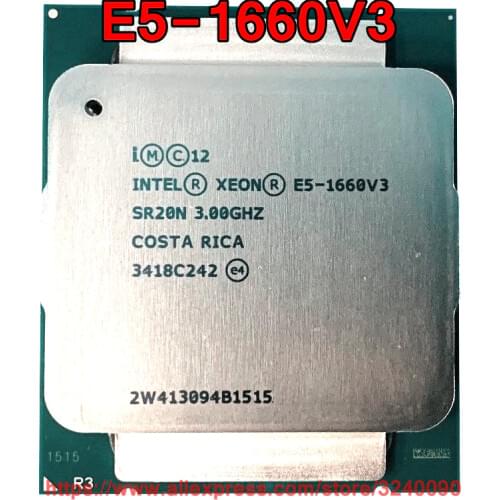 Intel Xeon CPU E5-1660V3 3.00GHz 8-Cores 20M LGA2011-3 E5-1660 V3 processor E5 1660V3 free shipping E5 1660 V3