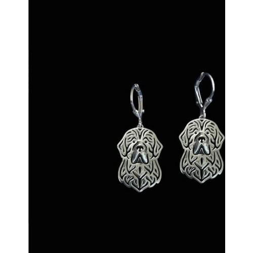 Newfoundland Dog Drop Earrings Pet Dog Earrings fashion charm pretty Christmas gift jewelry gold silver plated