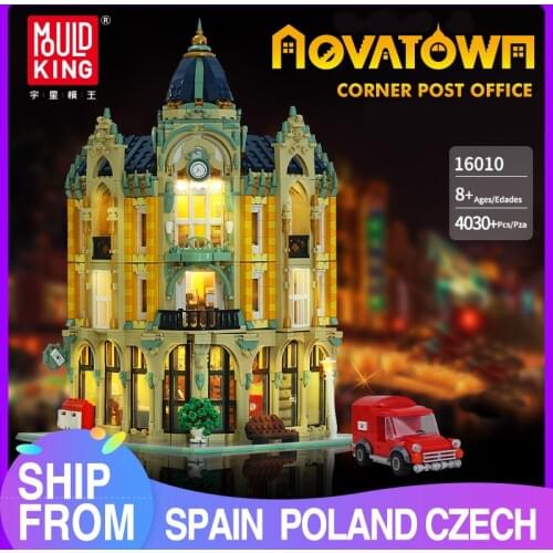 MOULD KING MOC Street View Creative Series Post Office Corner Building Blocks Bricks Kids Educational Toys Christmas Gifts