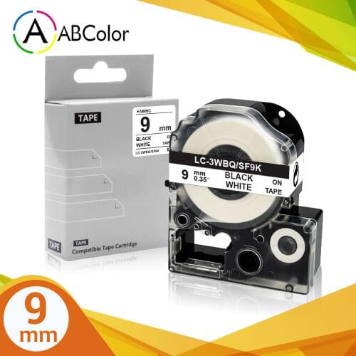 9mm SF9K Fabric Tape for Epson King Jim SF9K Fabric Iron On Label Tape LK-3WBQ Printer Tape for Epson Label Maker LW-300 LW-400