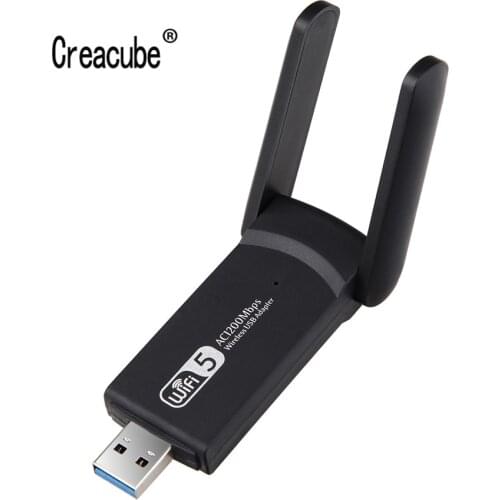 Creacube USB 3.0 AC1200M 1900M Wifi Adapter Dual Band 5G 2.4G 802.11AC Wifi Dual Antenna Dongle Network Card For Laptop PC