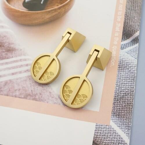 Chinese Style Gold Handles for Cabinet and Drawer Solid Brass Furniture Handle Wardrobe Closet Knob Modern Home Decor Pulls Knob