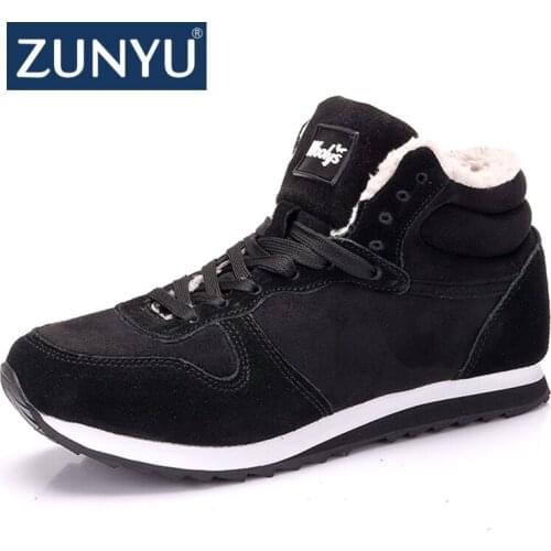 ZUNYU New Couple Unisex Boot Fashion Men Winter Snow Boots keep Warm Boots Plush Ankle Snow Work Shoes Mens Snow Boots 36-48