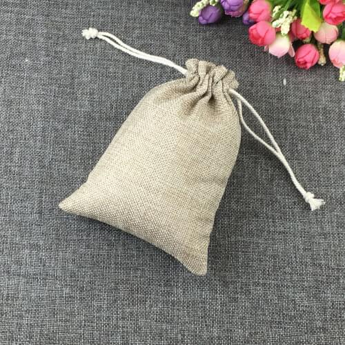 10pcs Fashion Natural Gifts Jute Bag Cotton Thread Drawstring Bags Jewelry Packaging Display For Wedding/Party/Birthday Pouch
