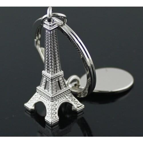 10PCS/Lot Romantic Paris Eiffel Tower Keychain Fashion Accessories Valentine Present Key Chain Ring Keyfob Keyring Key Holder