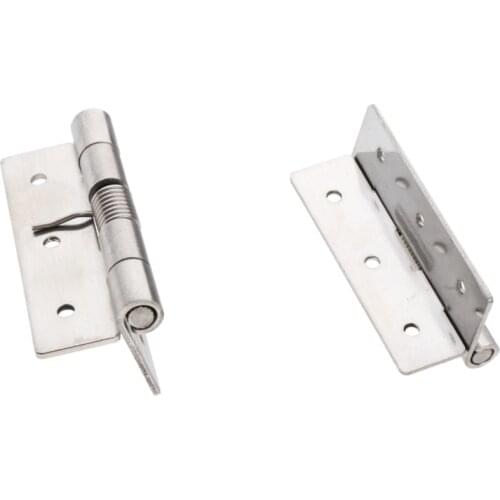 2 Pieces Adjustable Stainless Steel Spring Door Hinges Automatic Closing