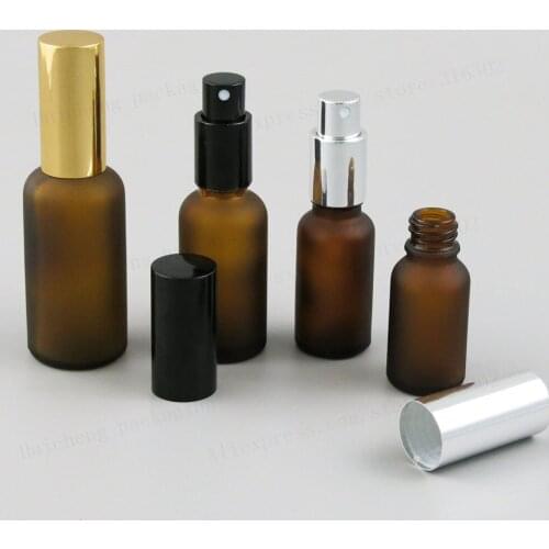 200 x Frost Amber Glass Bottle with Fine Mist Sprayer Dispenser for Essential Oils 100ml 50ml 30ml 20ml 15ml 10ml 5ml