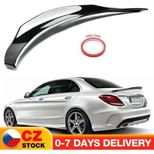 4-Doors Sedan Rear Trunk Spoiler Tail Wing Lip For Mercedes Benz W205 AMG Line 2015-2019 Glossy Black Car Wing Spoiler