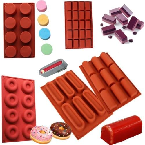 5pcs French Mousse Dessert Molds Round Silicone Cake Baking Tools Donut Chocolate Jelly Pudding Soap Moulds Bakeware Wholesale
