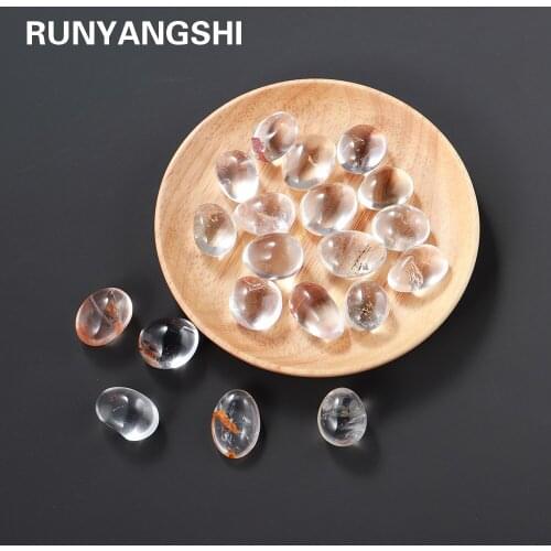 50g/bag High quality Natural Clear quartz large particles Polishing oval Stone energy gem for Jewelry necklace making