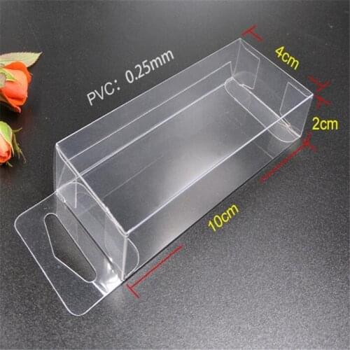50pcs/lot Clear PVC Favor Boxes Paper Chocolate Boxes Party Gifts Packaging Box with Hanger Hook