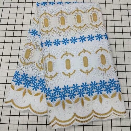 African Lace Fabric High Quality Swiss Voile Lace In Switzerland With Stones Eyelet Holes Nigerian African Lace Fabric t20-3
