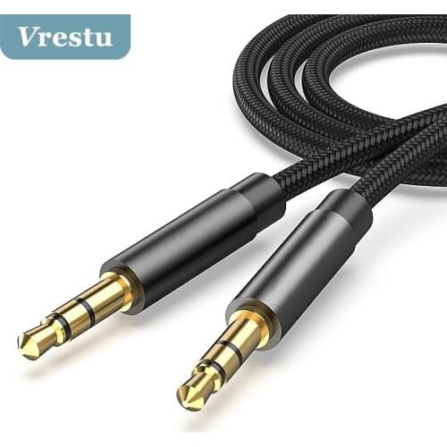 Male to Male Jack Aux Cable 3.5 to 3.5mm Audio Cable Male-Male Kabel Car AUX Nylon Cord for Car Headphones Speaker Wire Jack 3 5