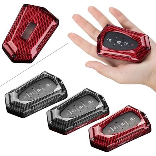 Car Remote Key Fob Case Cover Housing Carbon Fiber For Chevrolet Camaro Cruze Malibu XL Trax Volt Equinox Traverse 2018 2019