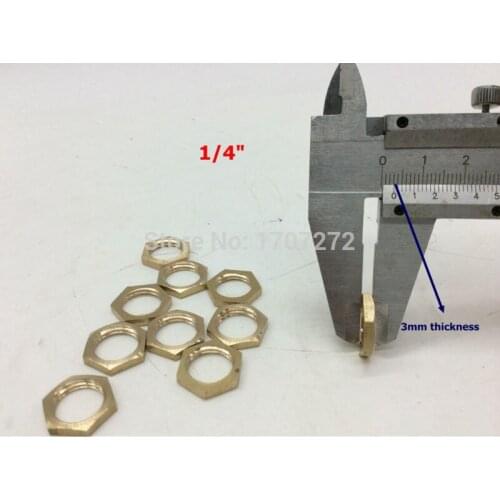Free Shipping 10PCS 1/4" BSP Female Brass Pipe Fitting Hex Lock Nut Brand NEW,copper fitting,brass fitting