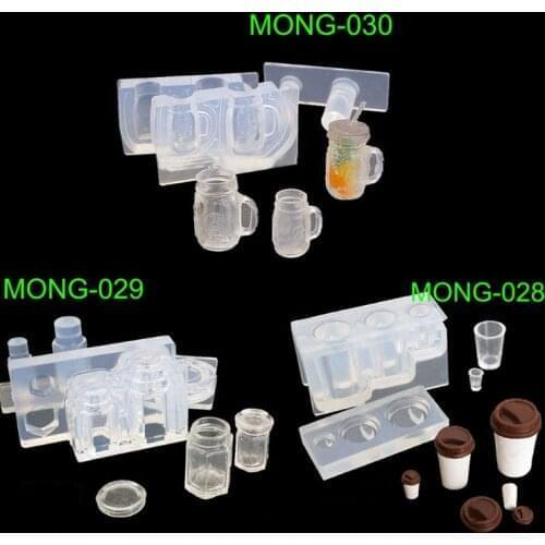 Drink Bottle Coffee Cup Honey Jar Resin Silicone Molds Epoxy Resin Jewelry Tools