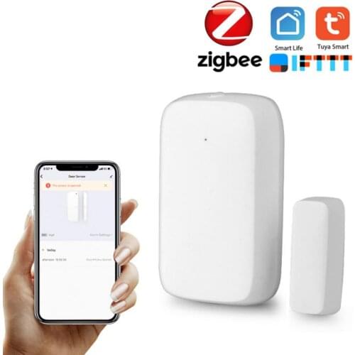 Door Window Sensor Zigbee Wireless Connection Smart Mini Door Window Burglar Alarm Work With Android IOS App Control Home