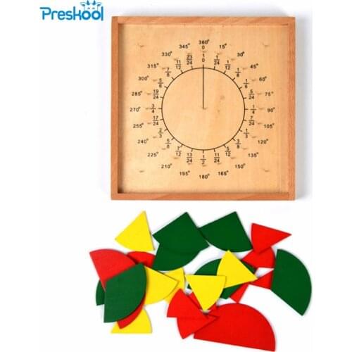 Baby Toy Montessori Circular Math Fraction Division Teaching Aids Wood Board Education Preschool Kids Brinquedos Juguetes