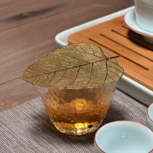 PINNY Bodhi Leaf Tea Filter Copper Leaves Tea Strainers Chinese Kung Fu Tea Accessories Can Effectively Filtrate Tea-leaf
