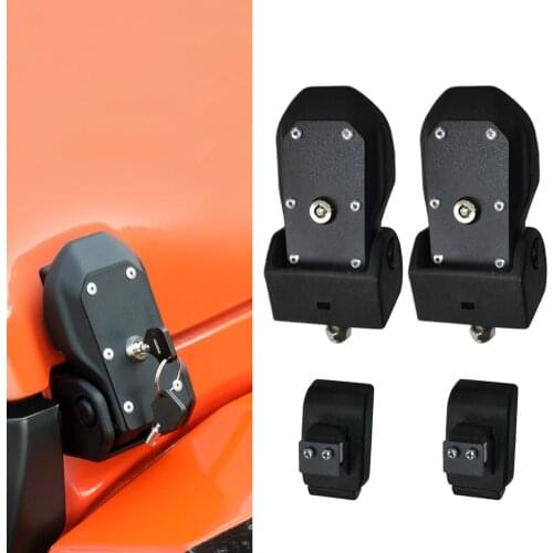 Hood Latches Wrangler Hood Lock Catch Latches Kit For 2018 2019 2020 For Jeep For Wrangler JL And For Jeep Gladiator JT