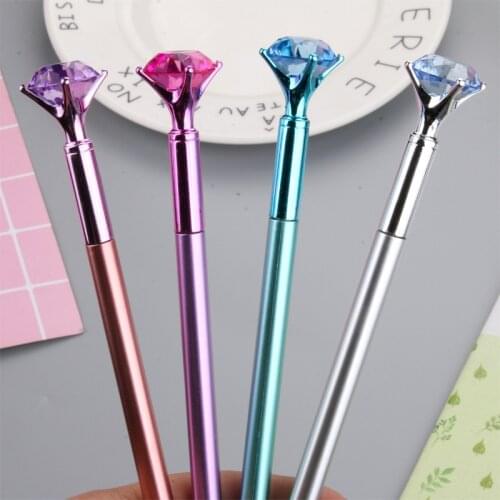 Gel Pens 0.5mm Creative Diamond Pens Kawaii Random Color Plastic Neutral Pens For Kids Writing School Office Supplies Stationery