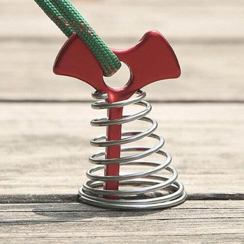 Flexible Aluminum Alloy Tent Pegs Stakes Fishbone Buckle Hook with Spring Cable long rope buckle
