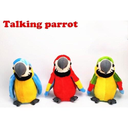 Hot Sale Speak Talking Record Cute Parrot Repeats Waving Simulation Toy Electric Macaw Gift Plush Toy Kid Cute Parrot M3O4
